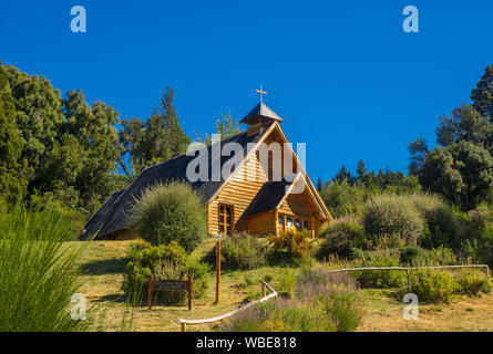 Lago Traful. La Patagonia Argentina. Pier sul lago Traful. Villa Traful, luogo incantato. La Patagonia Argentina. Foto Stock