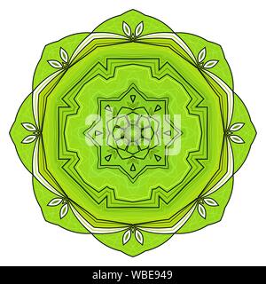 Verde ad otto punte mandala Illustrazione Vettoriale