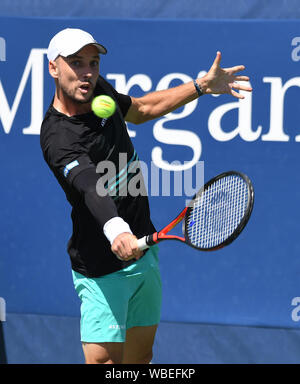 New York, Stati Uniti d'America. 26 Ago, 2019. Flushing Meadows New York US Open Tennis 26/08/2019 Steve DARCIS (BEL) perde la prima partita: Credito Roger Parker/Alamy Live News Foto Stock