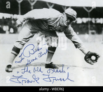 Firmato vintage foto della Hall of Fame giocatore di baseball Frank Frisch Foto Stock