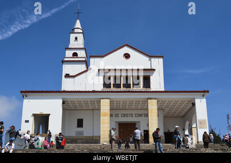 Bogotà, Colombia - 25 gennaio 2014: la Basilica del signore di Monserrate. Foto Stock