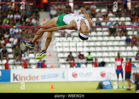 Madrid, Spagna. 25 Ago, 2019. Takashi Eto (JPN) Atletica leggera : l'Atletica Europea permesso Premium Meeting 'Meeting Madrid 2019' Salto in alto gli uomini alla stadio Vallehermoso in Spagna a Madrid . Credito: Mutsu Kawamori/AFLO/Alamy Live News Foto Stock