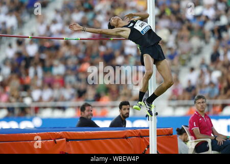 Madrid, Spagna. 25 Ago, 2019. Ryo Sato (JPN) Atletica leggera : l'Atletica Europea permesso Premium Meeting 'Meeting Madrid 2019' Salto in alto gli uomini alla stadio Vallehermoso in Spagna a Madrid . Credito: Mutsu Kawamori/AFLO/Alamy Live News Foto Stock