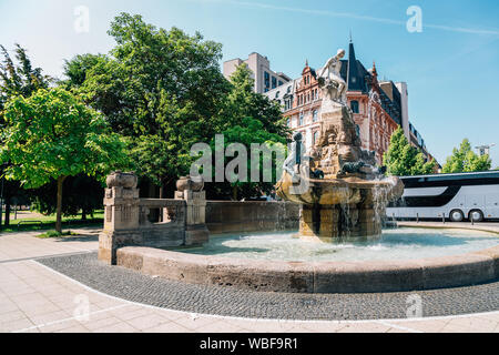 Frankfurter Marchenbrunnen fiaba fontana a Francoforte, Germania Foto Stock