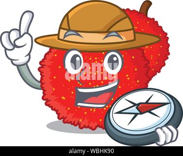 Explorer bayberry tè serviti in vetro cartoon Illustrazione Vettoriale