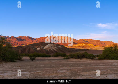 Tramonto nel Parco Nazionale della Valle della Morte Foto Stock