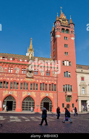 Municipio di Basilea (Rathaus). Città vecchia di Basilea, in Svizzera Foto Stock