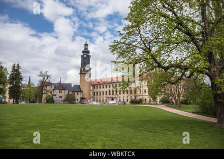 WEIMAR, Germania - circa aprile, 2019: Townscape di Weimar in Turingia, Germania Foto Stock