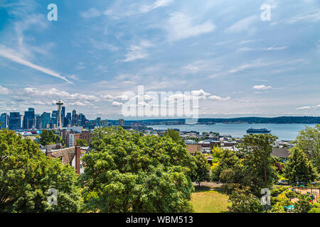 Una vista di Seattle da Kerry Park sulla Queen Anne Hill Foto Stock