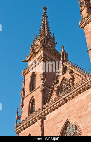 Basilea Cathderal (Basler Munster). Basel, Svizzera Foto Stock