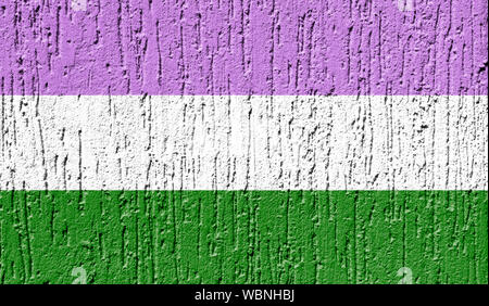 Bandiera di orgoglio genderqueer close up dipinta su un muro rotto Foto Stock