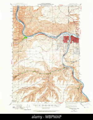 USGS TOPO Map Stato di Washington WA Clarkston 240539 1945 62500 Restauro Foto Stock