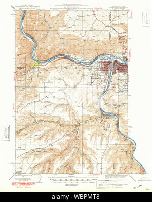 USGS TOPO Map Stato di Washington WA Clarkston 240540 1948 62500 Restauro Foto Stock