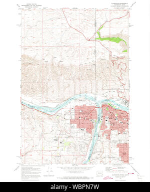 USGS TOPO Map Stato di Washington WA Clarkston 240542 1971 24000 Restauro Foto Stock