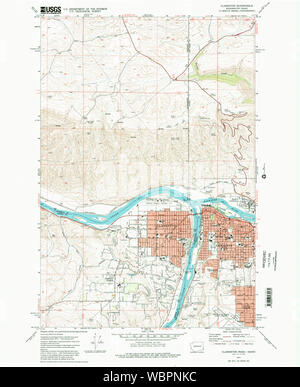 USGS TOPO Map Stato di Washington WA Clarkston 240543 1971 24000 Restauro Foto Stock