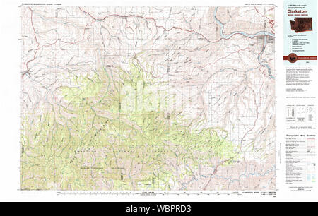 USGS TOPO Map Stato di Washington WA Clarkston 240545 1981 100000 Il restauro Foto Stock