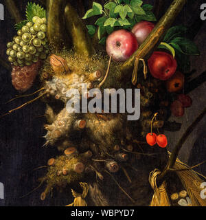 Giuseppe Arcimboldo, pittura, dettaglio, quattro stagioni in una testa, circa 1590 Foto Stock