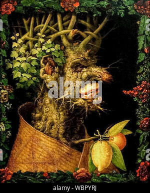 Giuseppe Arcimboldo, inverno, (le quattro stagioni), pittura, 1573 Foto Stock