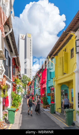 Negozi di Haji Lane in Kampong Glam distretto, città di Singapore, Singapore Foto Stock