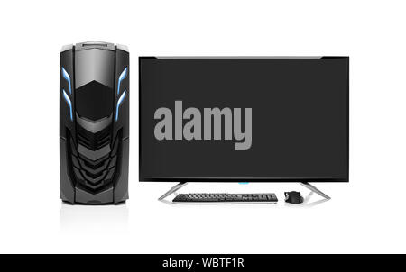 Computer desktop isolato. Foto Stock