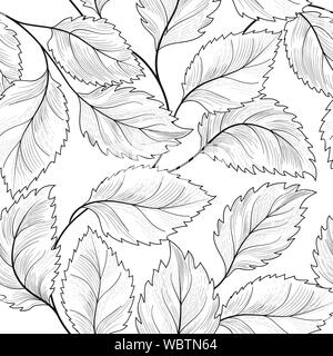 Floral seamless pattern. Graden lascia piastrella disegnata sullo sfondo. Illustrazione Vettoriale