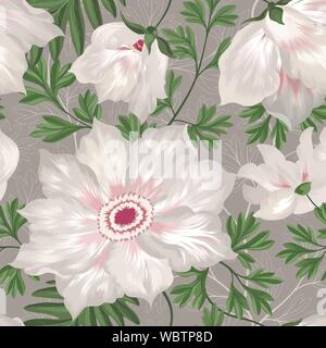 Floral seamless pattern. Graden mazzo di fiori sullo sfondo. Illustrazione Vettoriale