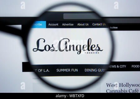 Los Angeles, California, Stati Uniti d'America - 21 Joule 2019: Editoriale illustrativa di LAMAG.COM website homepage. LOS ANGELES MAGAZINE logo visibile sullo schermo di visualizzazione. Foto Stock