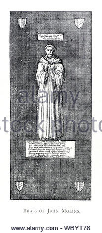 Ottone di Giovanni Molins, dal vecchio originale St Pauls, attacco da incisore boemo Wenceslaus Hollar da 1600s Foto Stock