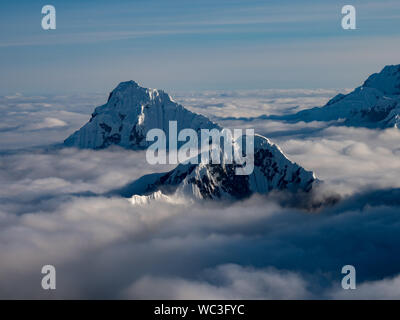 Le incredibili vedute del Denali gamma nel Parco Nazionale di Denali mentre volo vedendo da un piano da Kantishna Alaska Foto Stock