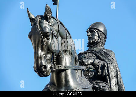 Ceco san, san Venceslao come cavaliere a cavallo Praga Piazza Venceslao, Repubblica Ceca Foto Stock