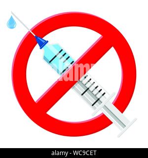 Rifiuto della vaccinazione, farmaci Illustrazione Vettoriale