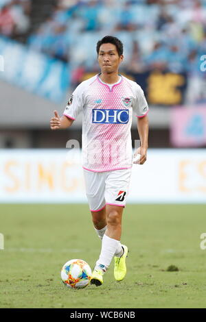 Osaka, Giappone. 11 Ago, 2019. Riki Harakawa (Tosu) Calcio/Calcetto : Giapponese '2019 Meiji Yasuda J1 League" corrispondono tra Cerezo Osaka 1-2 Sagan Tosu a Yanmar Stadium Nagai di Osaka in Giappone . Credito: Mutsu Kawamori/AFLO/Alamy Live News Foto Stock