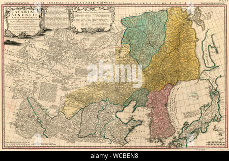 Jean-Baptiste B. D'Anville, Carte Generale de la Tartarie Chinoise et des Rojaumes de Coree et de Iapan. c 1732, data di pubblicazione 1749. Ubicazione La Biblioteca Nazionale di Francia Foto Stock