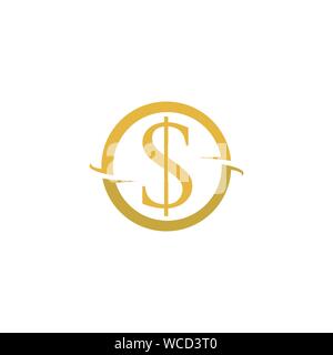 Business acountting icona dollaro template vettoriale Illustrazione Vettoriale