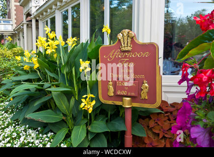 Segno per il tè del pomeriggio nel Prince of Wales Hotel in Niagara-On-The-Lake, Ontario, Canada Foto Stock