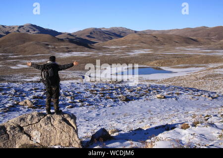 Passeggiate sulla neve in gündoğmuş antalya Foto Stock