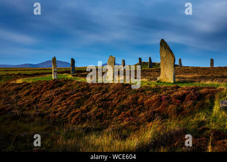 Anello di Brodgar; Orkney; Regno Unito Foto Stock