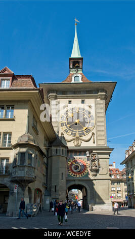 Zytglogge, orologio meccanico e la torre. Bern, Svizzera Foto Stock