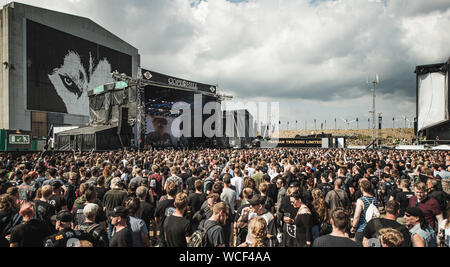 Copenhagen, Danimarca. 20th, Giugno 2019. Entusiastico heavy metal tifosi e i frequentatori del festival assistere ad un'altra edizione del popolare metal festival Copenhell in Copenhagen. (Photo credit: Gonzales foto - Nikolaj Bransholm). Foto Stock