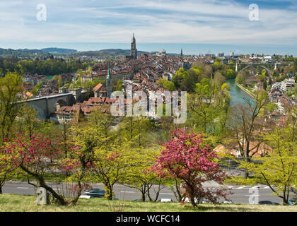 Vista elevata sul centro storico di Berna. Berna, Svizzera Foto Stock