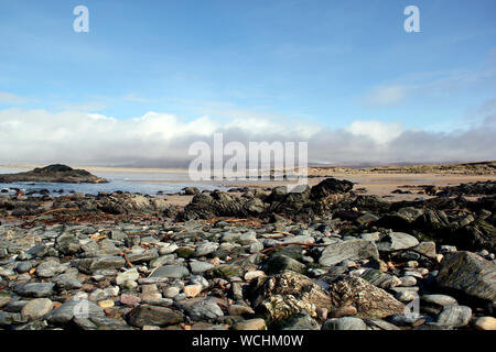 Rocce di grandi Strand Beach sull'isola di Islay, Ebridi Interne, Scozia. Foto Stock