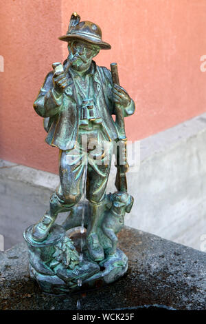 Manneken-Pis. Chasseur. Salvan. Suisse. / Manneken-Pis. Huntsman. Salvan. La Svizzera. Foto Stock