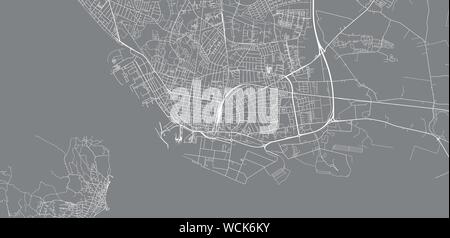 Vettore urbano mappa della città di Esbjerg, Danimarca Illustrazione Vettoriale