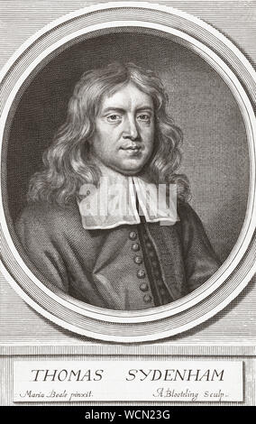 Thomas Sydenham, 1624-1689. Medico inglese. Foto Stock