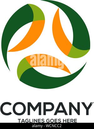 Cerchio astratto logo della tecnologia, vettore unico cerchio astratto modello logo concetto illustrazione Illustrazione Vettoriale