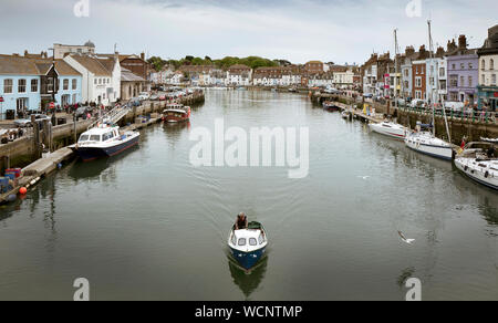 Barche a Weymouth Harbour a Weymouth Dorset Foto Stock