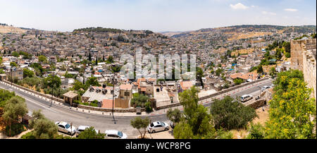 Una foto panoramica dei quartieri a sud di Gerusalemme. Foto Stock