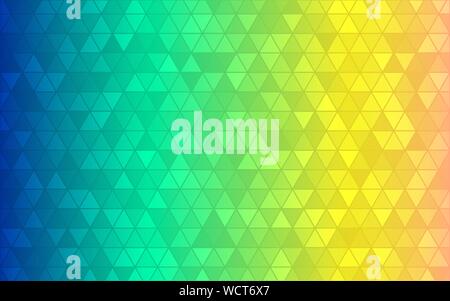 Triangolo astratto dello sfondo. Blu verde giallo gradiente. Colore brillante sfondo geometrico. Moderno design grafico. Mosaico multicolore con elemen casuale Illustrazione Vettoriale