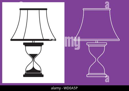 Lampada da tavolo. Il corpo a clessidra. Illustrazione Vettoriale Illustrazione Vettoriale