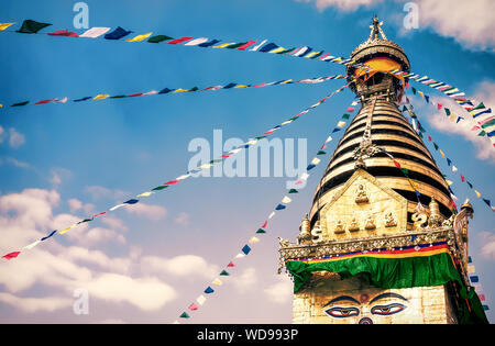 Stupa in valle di Kathmandu, Nepal Foto Stock